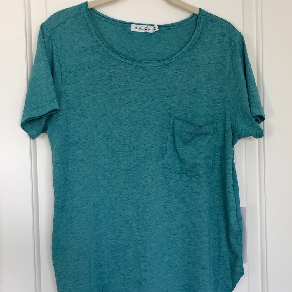 Another Love - Teal Raw Hem Shirt - NEW with tag